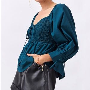 Anthropologie Smocked Sweetheart Blouse